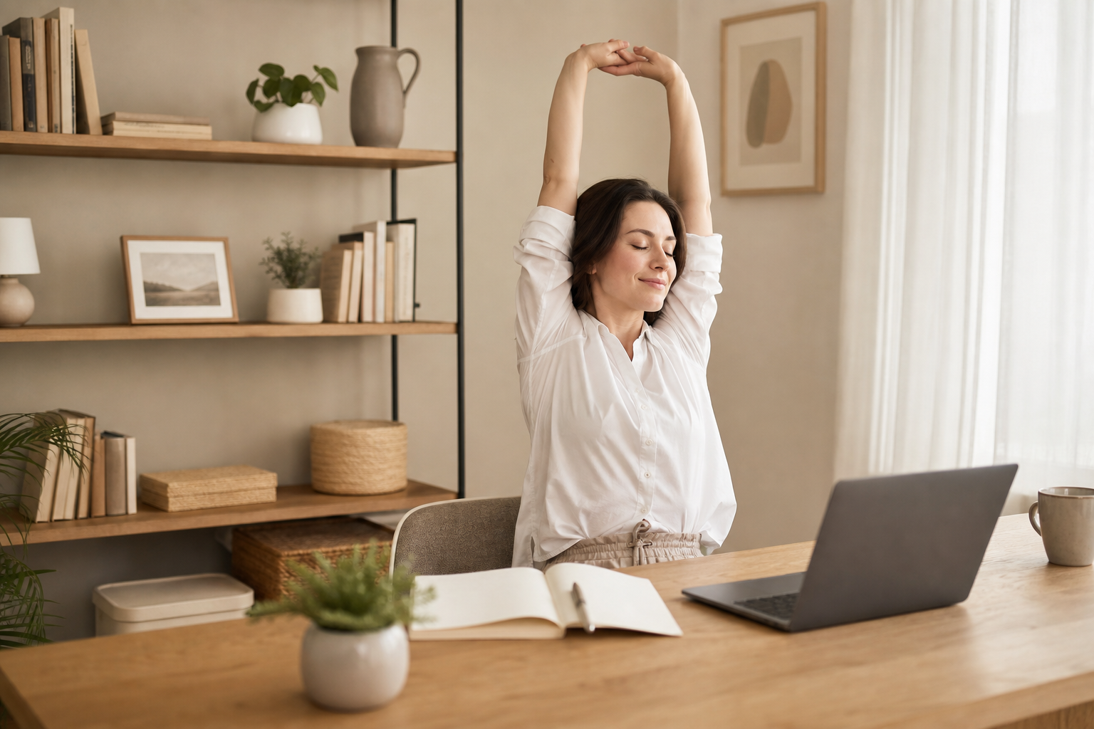 Washobio aktive Pause am Homeoffice-Schreibtisch