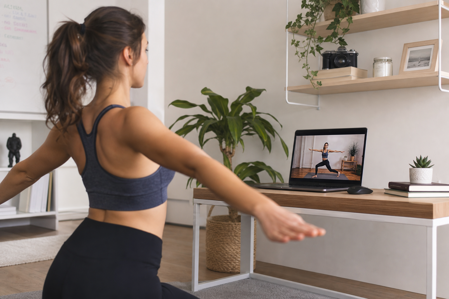 Washobio Online-Pausenprogramm am Laptop